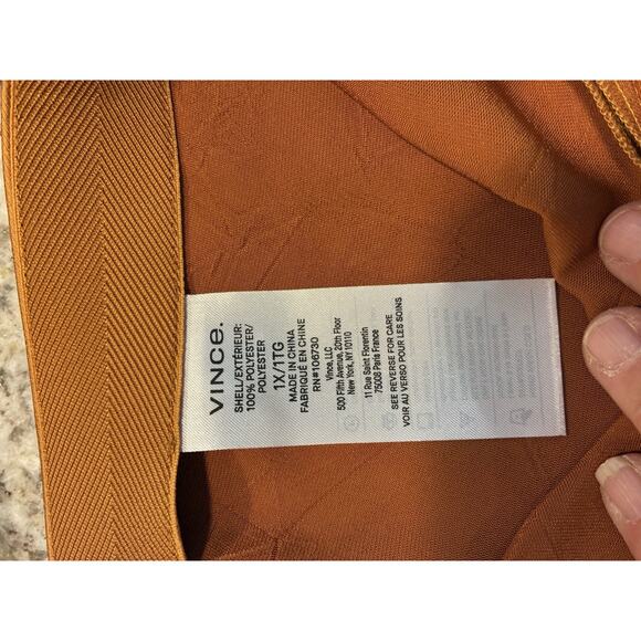 Vince High-Waist Fluid Satin Bias Pant Women's Burnt Orange Size 1X NWT - Picture 14 of 16